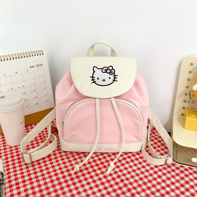High Quality Kawaii Sanrios My Melody Hello KT Girls Kids Plush Backpack Kuromi Push Students School Bags