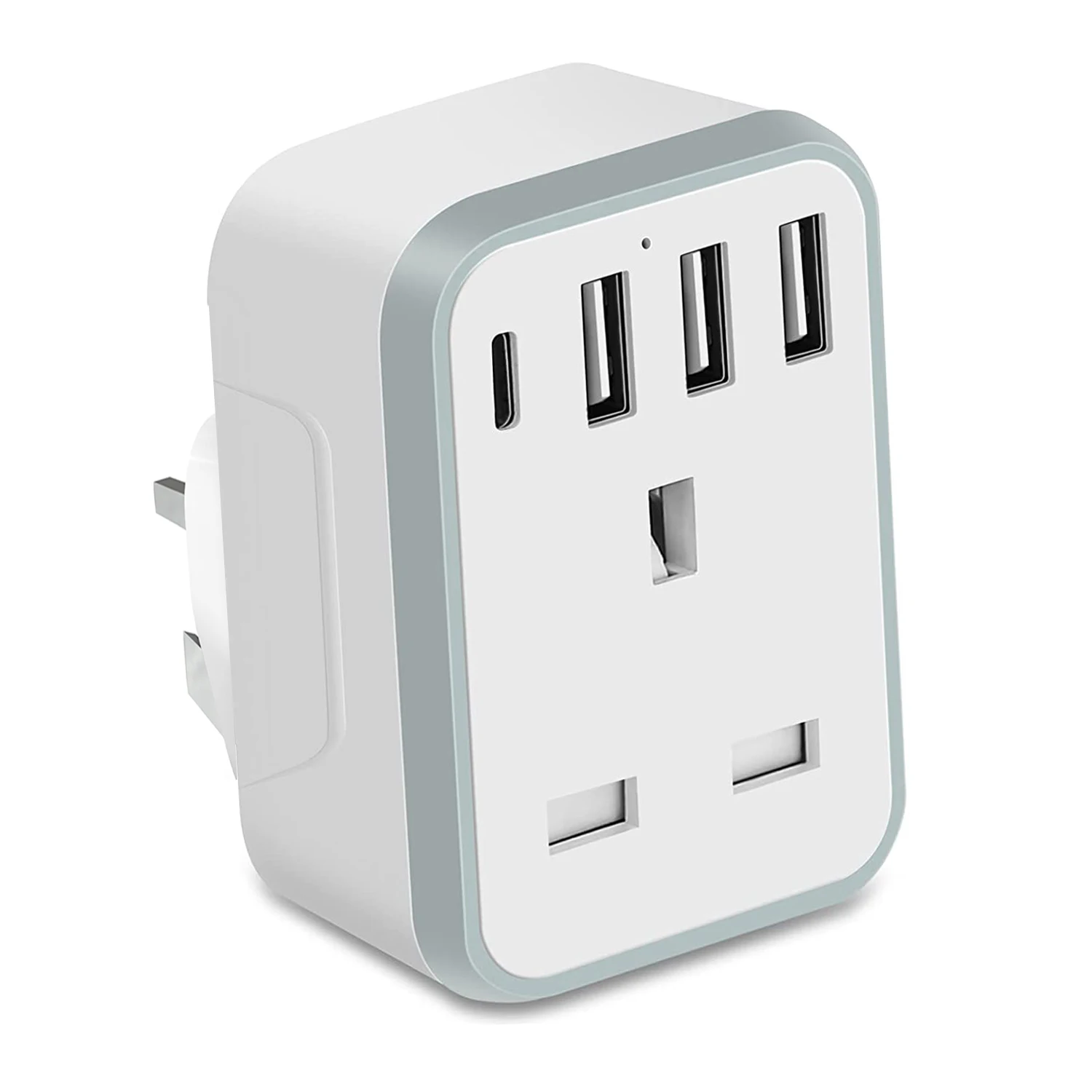Smart 5 In 1 UK Travel Plug Adapter UK to UK Plug Adaptor with 3 USB &1 USB C Ports 17W Fast Charge