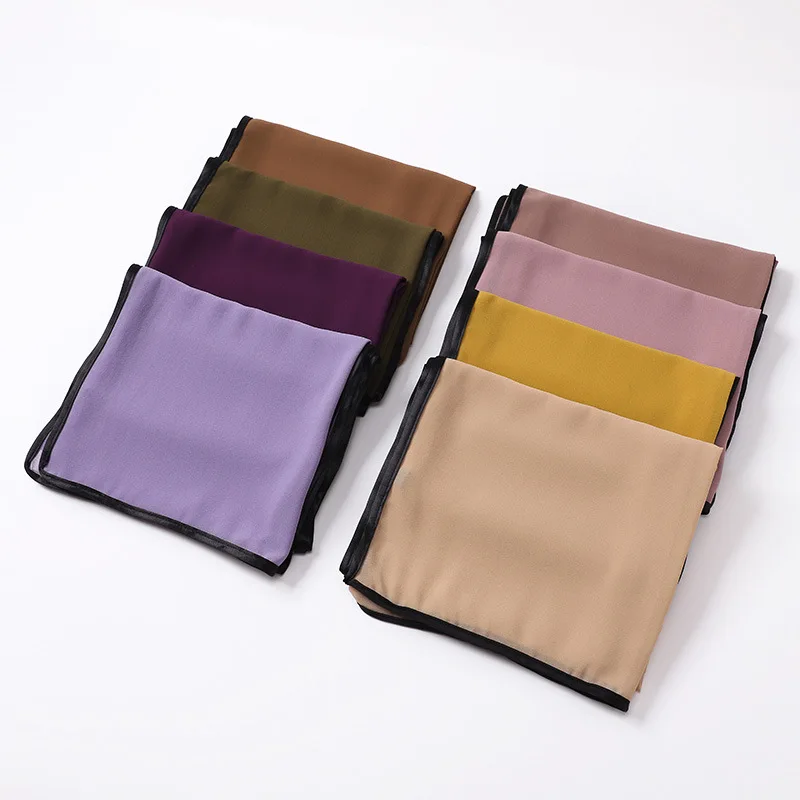 Модный осенний женский однотонный шарф-шаль из 100% полиэстера