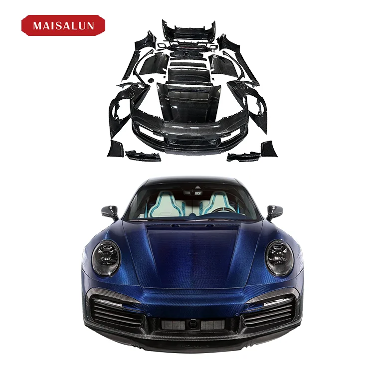 Factory Price  Hot Sell T style Carbon Fiber Body kit For Porsche 911 991.2 Auto Car Parts Modification Front Lip Side Skirt Spo
