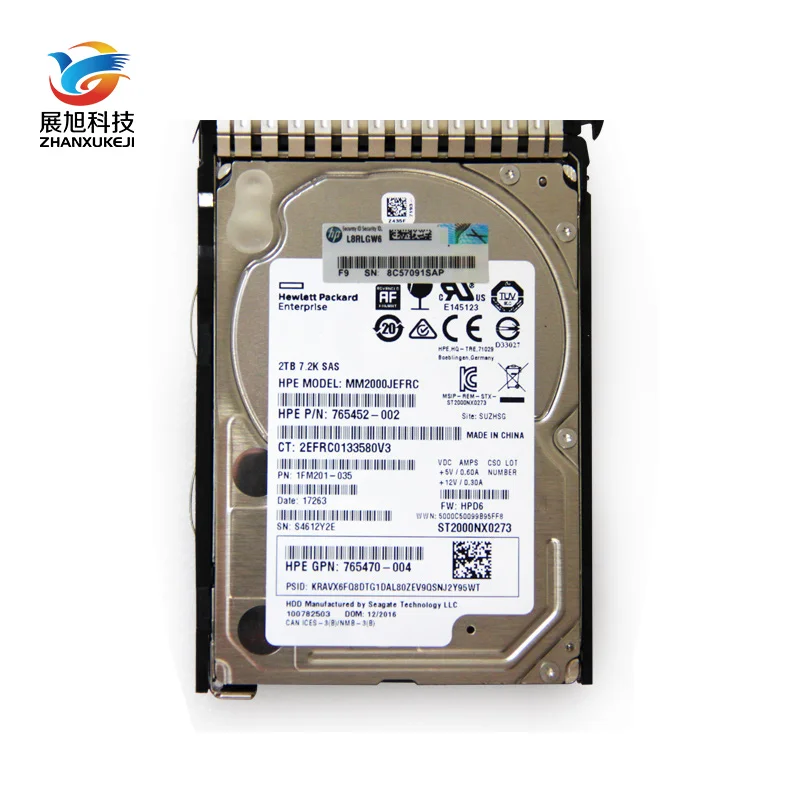 
Оригинальный 765466-B21 2 ТБ SAS 12G Midline 7,2 K SFF (2.5in) SC 512e HDD 765873-001 G8 G9 G10 