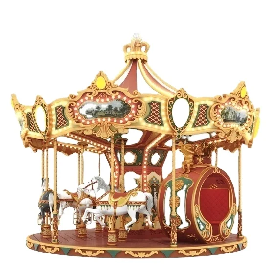 Merry Christmas rides for amusement parks 14 seats carousel horse carnival ride indoor or outdoor theme parks