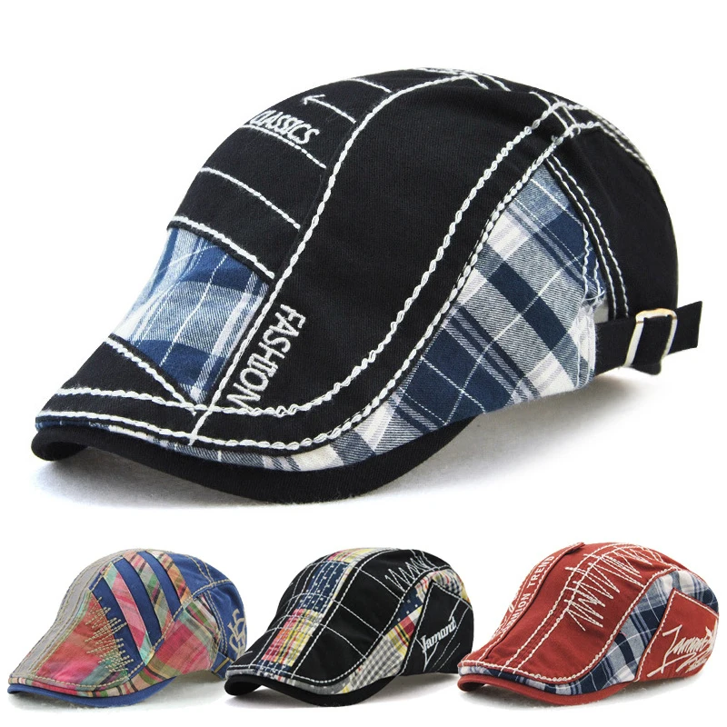 New Classic Flat Caps Adjustable Newsboy Vintage Cotton Gatsby Cap For Men Flat Cap (1600450217545)