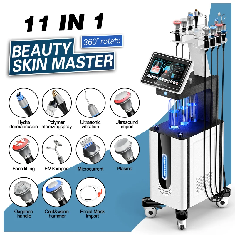 OEM 11 in 1 Rejuvenation Microdermabrasion Hydrodermabrasion Oxygen Jet Peel Aqua Spray Facial Eqpt Machine Beauty Instrument