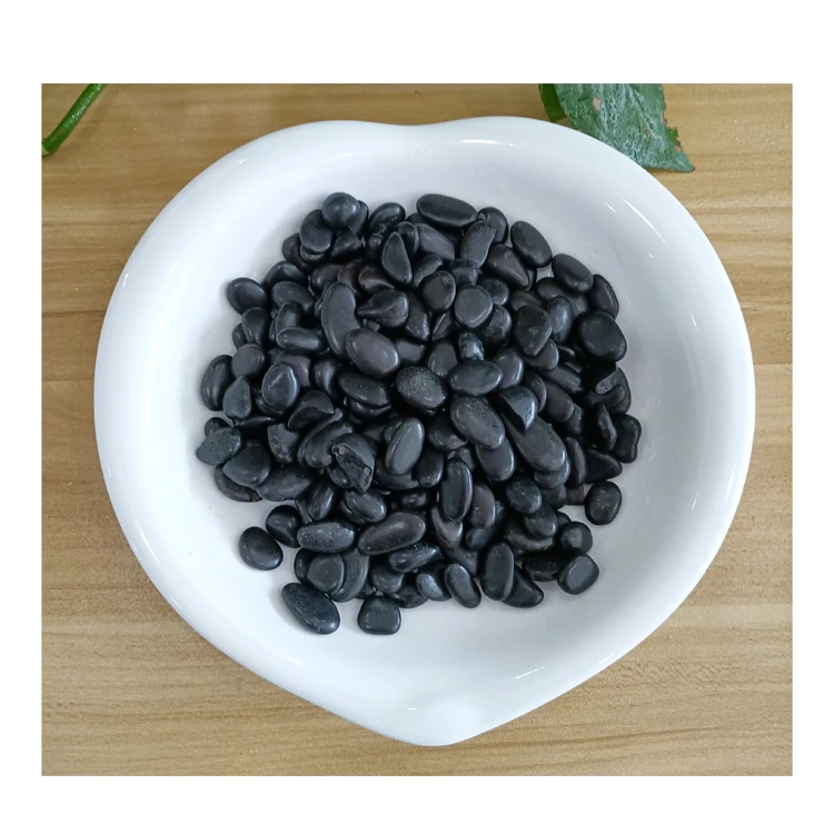 dye and polished black color NJ-012 Decoration Of Garden Villa Road Street Best Quality Small Pebble River Stone