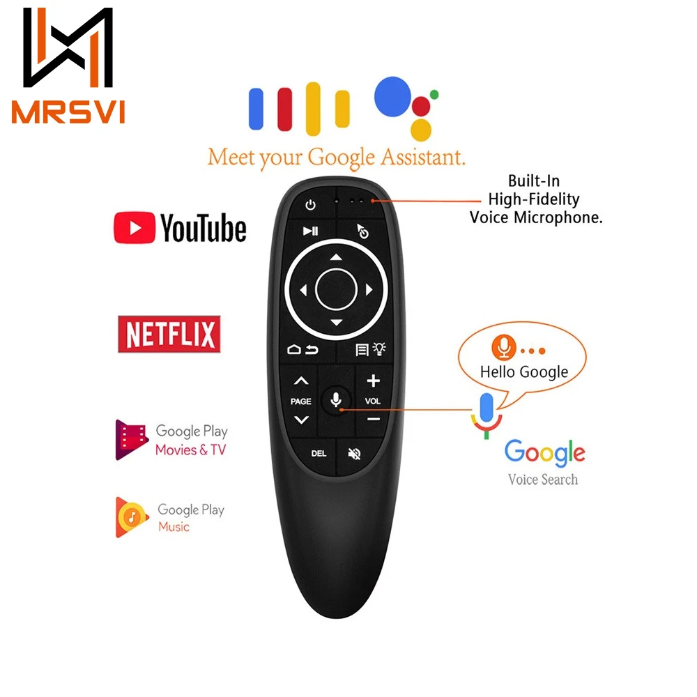 Factory Wholesale OEM G10S  Voice Remote Air Mouse Remote, 2.4G RF Wireless Remote Control with 6 Axis Gyroscope and IR Learning