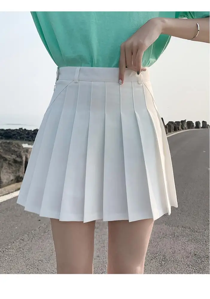 Милая плиссированная юбка в стиле преппи, женская летняя Милая юбка с высокой талией в стиле Харадзюку, школьная мини-юбка для девочек