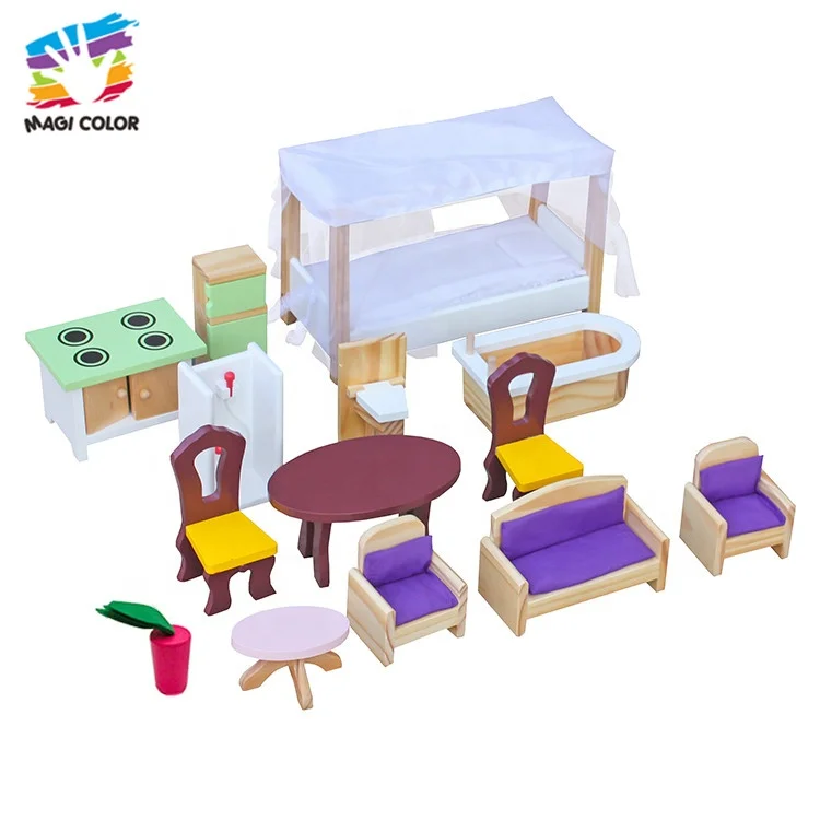 Ready To Ship princess wooden dollhouse toy for toddlers W06A218