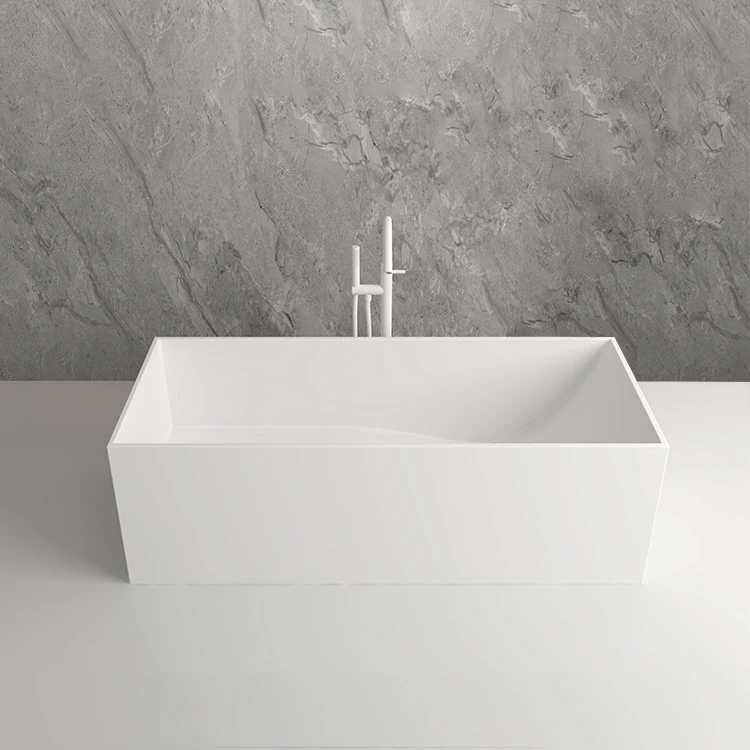 1700 mm wave inside shaped design rectangular style freestanding solid surface bathtub bathroom bath stand alone tub