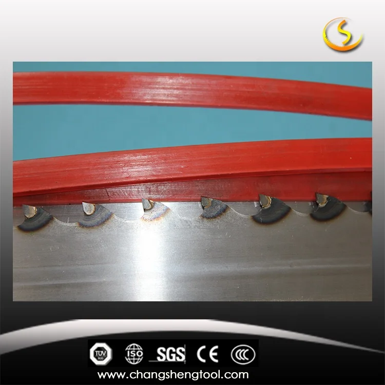 band saw blade for wood with hardened teeth coils