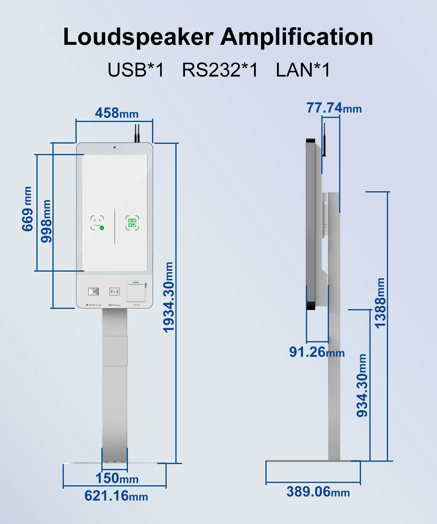 Hot Selling 32 Inch Self Service Order Payment Touch Screen Kiosk Self Ordering Payment Kiosk for Chain Store Restaurant