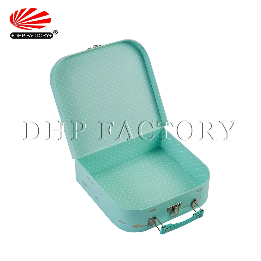 Wholesale Luxury Custom Handmade Rigid Paper Cardboard Packaging Gift Mini Suitcase Box With Handle