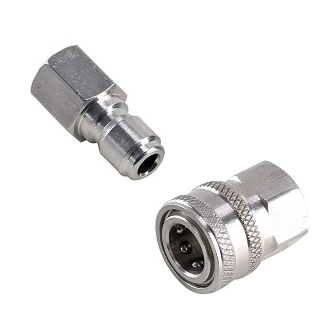 SS 4000PSI Car Washing Stainless Steel Pressure Washer Adapter Set BSP 3/8 Inch Female Quick Connect Plug And Socket Adaptor