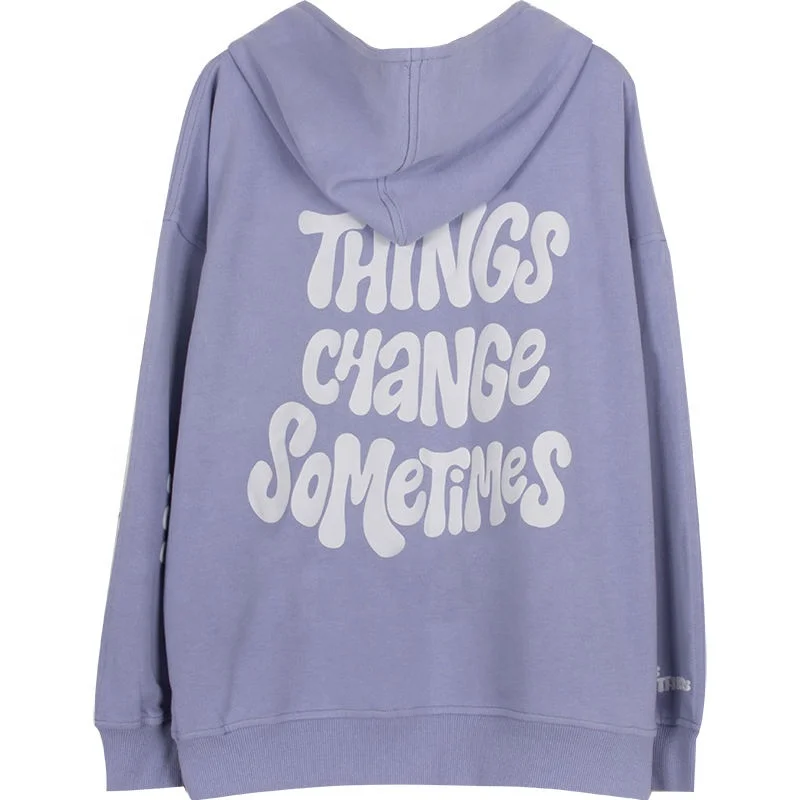 YHH-077 Oversized Letter Printed Hoodie Women Y2k Hooded Loose Sweatshirt Women Purple  For Teens Streetwear