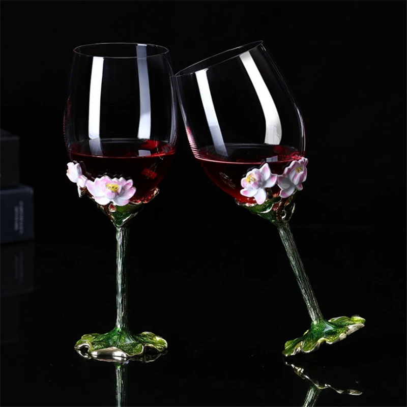 Promotional long stem wine glass set luxury wine glass set for gift