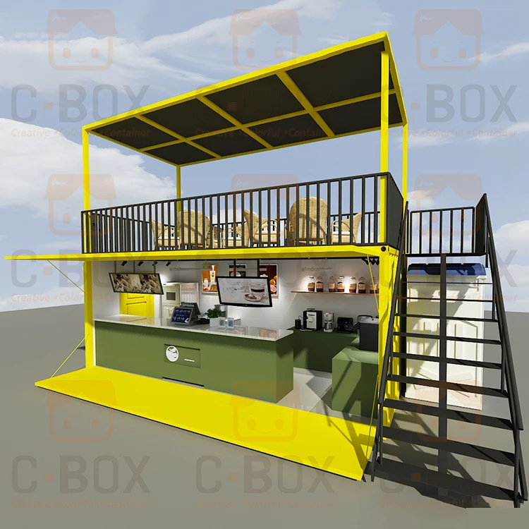 Cbox Prefab 20ft 40ft Fast Food Kiosk Mobile 20 Feet Tiny Cafe Coffee Shops Container House For Sale