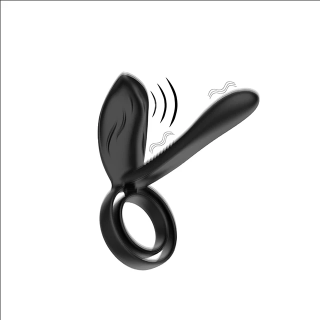 New male vibrating ring couples resonator locking essence vibrating double ring G spot orgasm clitoral stimulation sex toy