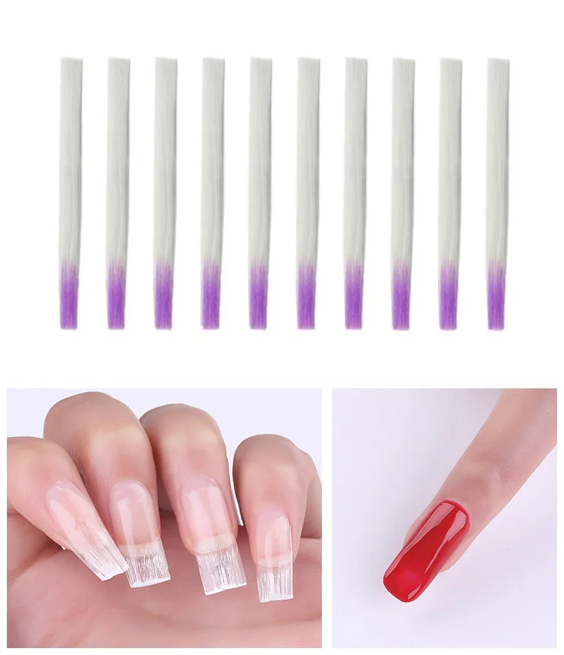 Replacing Nail Forms With Fibers Nail Art Extending Fibers Clear Color 5.5cm 10PCS/Bag Glass Fibers Reinforce Nail
