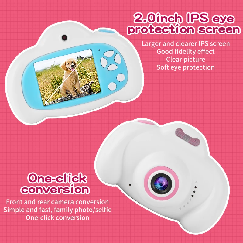 2021 HD 1080P Photo Stickers Video Camera for Christmas Birthday Gift Children Dual Lens Digital DV intstant Camera