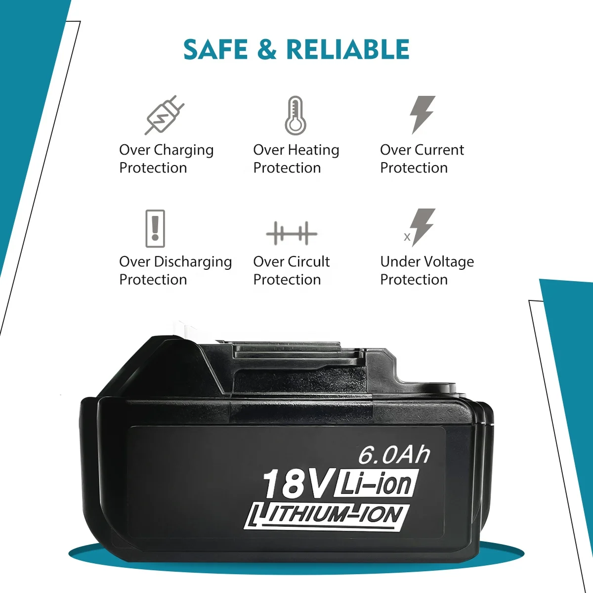 5.0Ah 6.0Ah Lithium ion Replacement Battery for 18v Makita Battery Power Drill Combo Kit BL1830 BL1850 BL1860