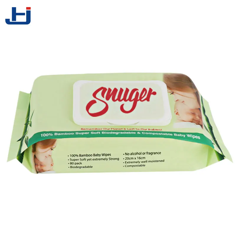 100%bamboo spunlace nonwoven fabric wet moistened baby wipes towel cleaning with plastic cover
