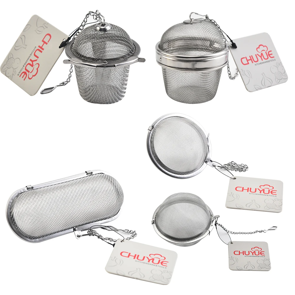 304 Stainless Steel Tea Ball Set with Fine Mesh Thickened Chain Link Tea Infuser Strainer