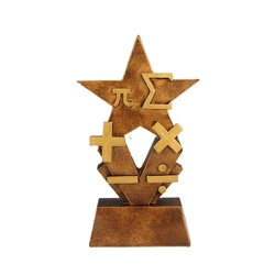 Resin mathematical symbols trophy sports trophees trophy cup resin trophy and award