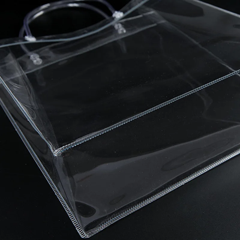 custom logo  PVC Gift Packaging snap closure plastic pvc clear bag
