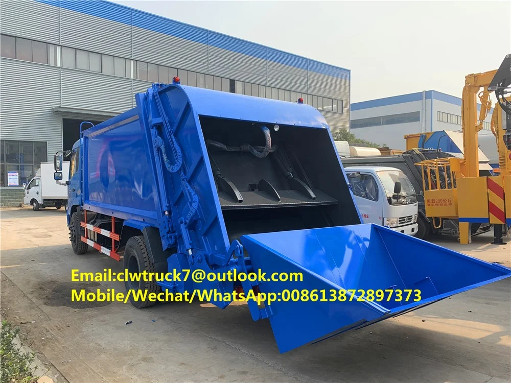 Right hand drive 10 tons Hydraulic Garbage Compactor Truck 6 Wheels trash compactor truck for sale