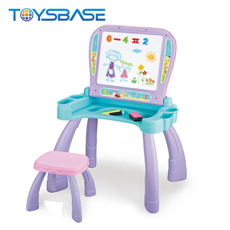 Children Learning Chair 2 In 1 Learning Projection Toy Painting Table For Kids