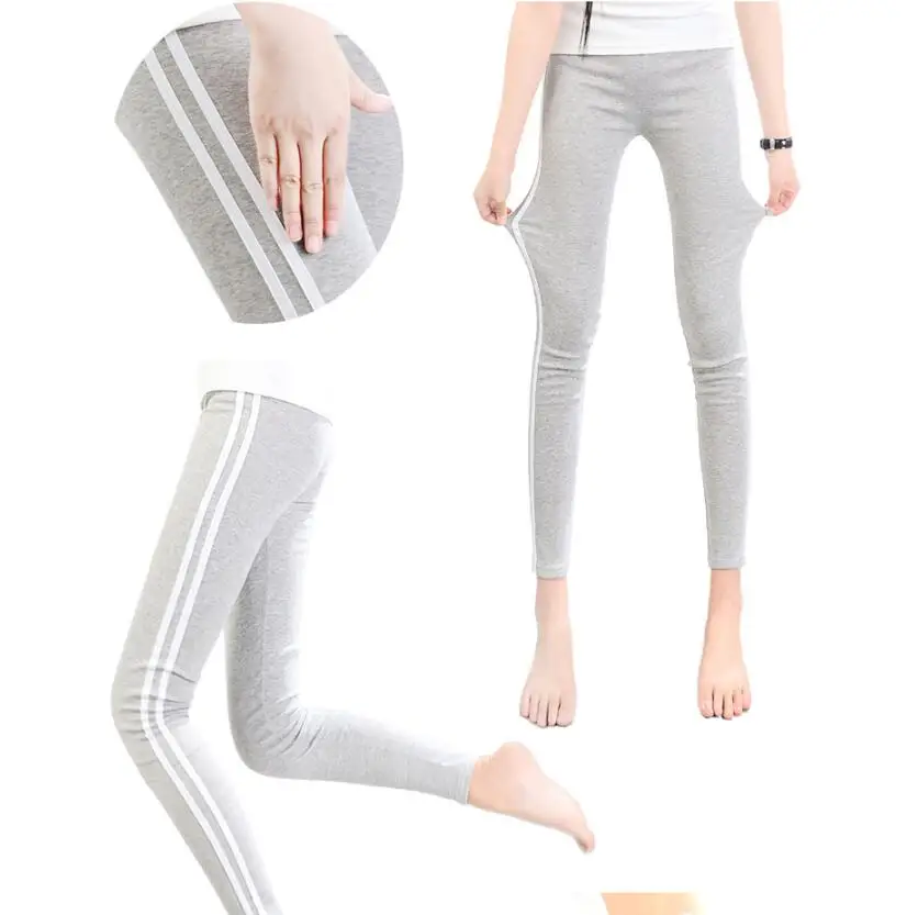 CUHAKCI Spring Women New High Quality Women Leggings Fashion Vertical Stripes Slim Elastic Pants Sportswear Leggings Breathable