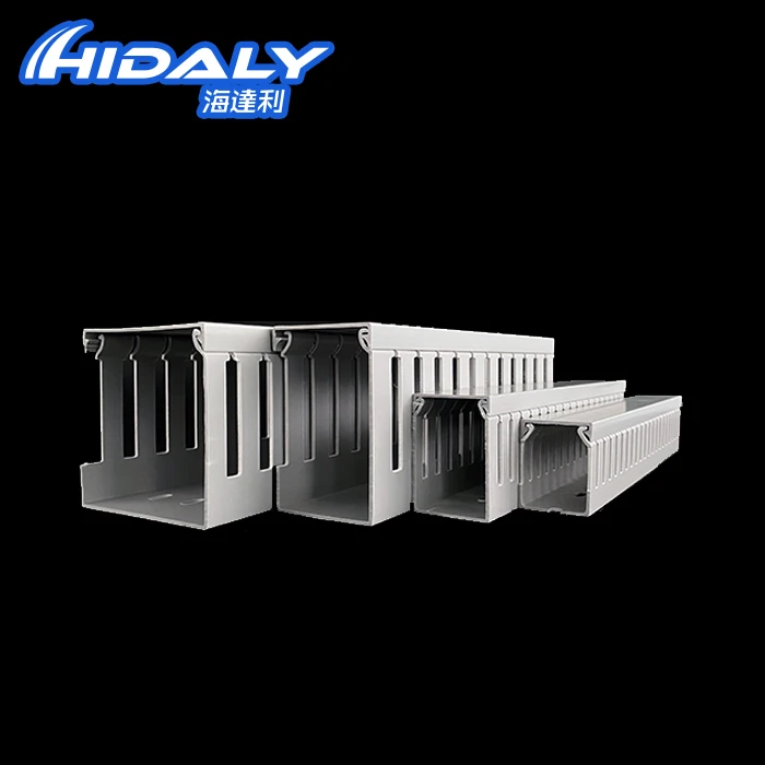 CE Fireproof Electrical Wire Casing White Gray Blue colored PVC Wiring Duct for Wire Installation