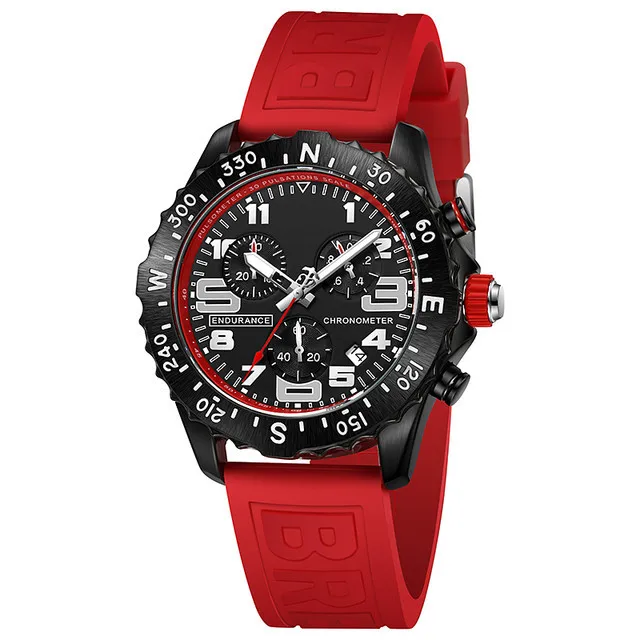 Top Brand Luxury Watch Man Quartz Multi-function Chronograph Rubber Sport Wristwatch Reloj Militar