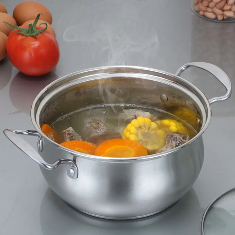 Good Quality Kitchen Juego De Ollas Cooking Pots Stainless Steel 201 Cookware Stock Soup Pot Set