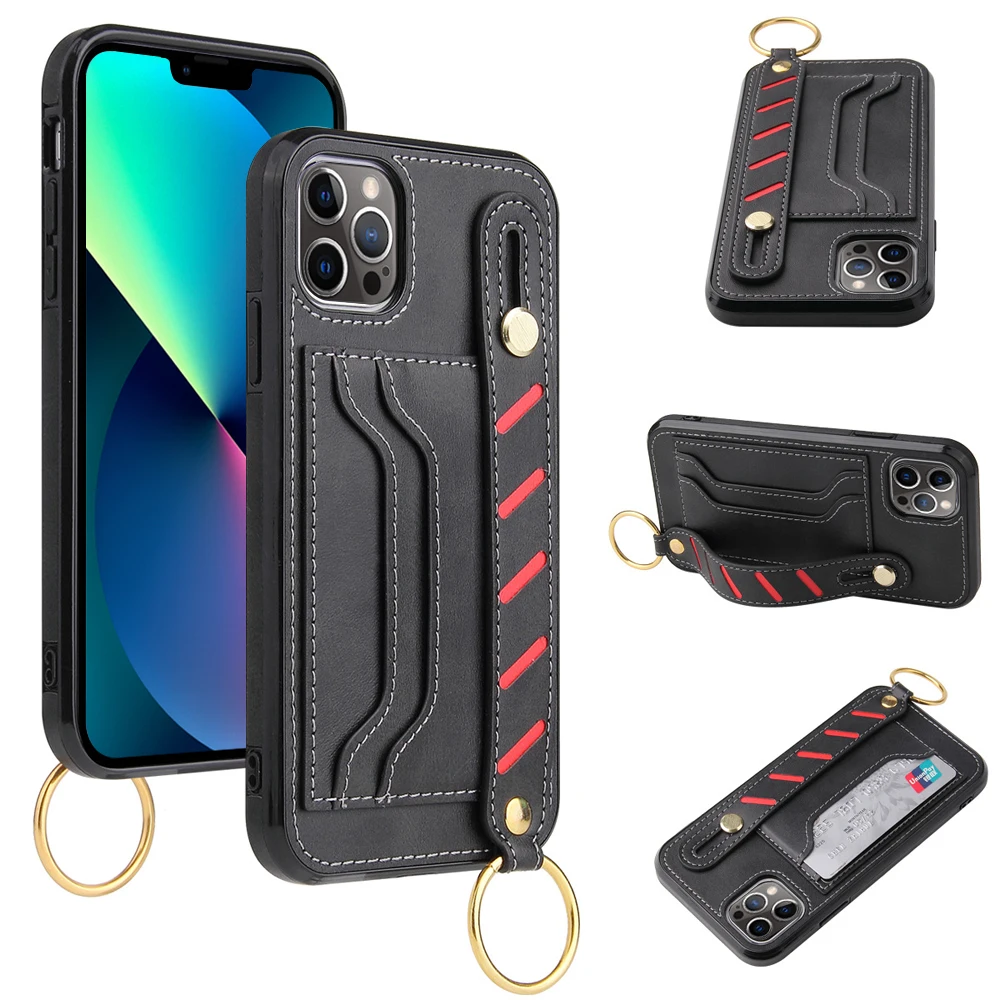 Magnetic Buckle Leather Wallet Phone Case for iPhone X XS MAX XR 11 12 13 Pro Max Mobile Phone Shell Leather Sleeve Card Bracket