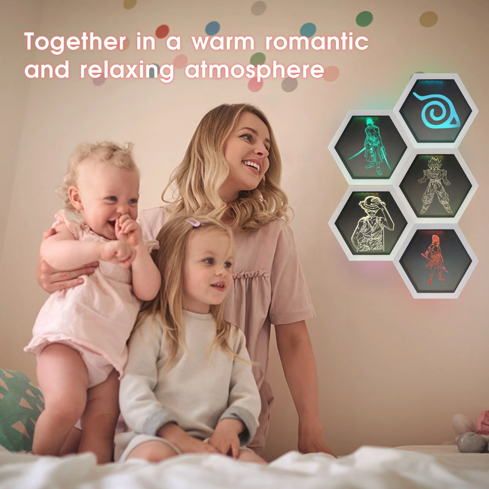 Dragon Ball Z Luffy Zoro Quantum light for Kid Bedroom Uzumaki toy Touch 7 Color Modular Hexagons Honeycomb Shape DIY Night Light