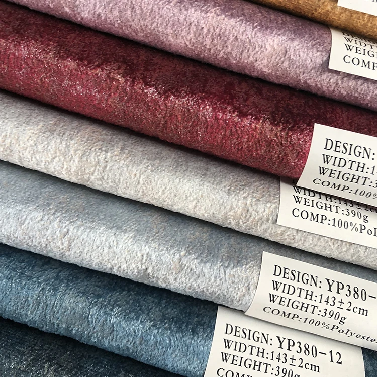 China Hihg Quality Bronzing Luxurious Room Curtain Blackout Fabric Bronzed embossed literary high texture fabric warp knitted