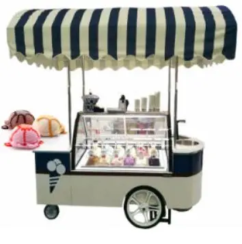 bagged mobile Ice Cream Snack hand push vending cart tricycle bike bicycle for sale