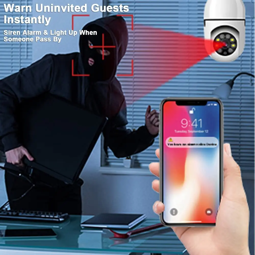 Hot Sale Pet Full HD 1080P Security Outdoor Wireless Wifi Light Bulb Camera With Infrared Night Vision