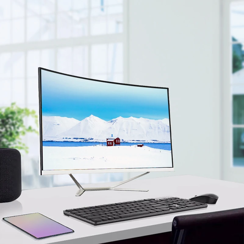 24/27 inches pc core i3/i5/i7 curved  screen pc gaming desltops i7 monitor thin  all in one computers pc curved design china