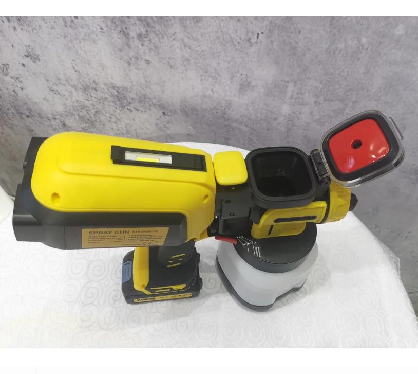 LED Light Cordless Airless Paint Sprayer 2000mAh Li-ion Battery Brushless HVLP Spray Gun for Industrial Use 220V