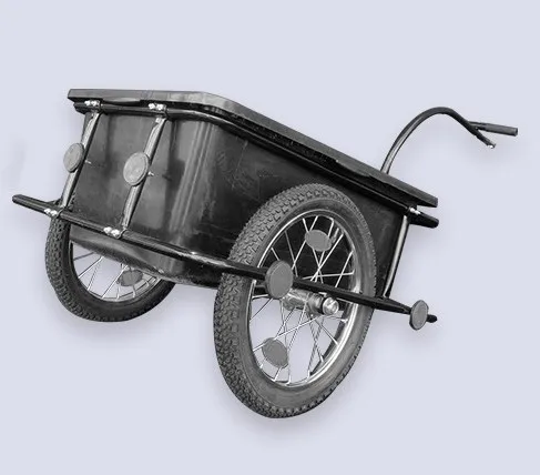 Bike Cargo Trailer Steel Black Bicycle Cycling Shopping Camping Luggage Cart Carrier