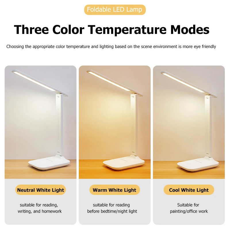 Wholesale Foldable Stylish Rechargeable Table Lamp Touch Dimmable Modern Bedside Study Table Lamp