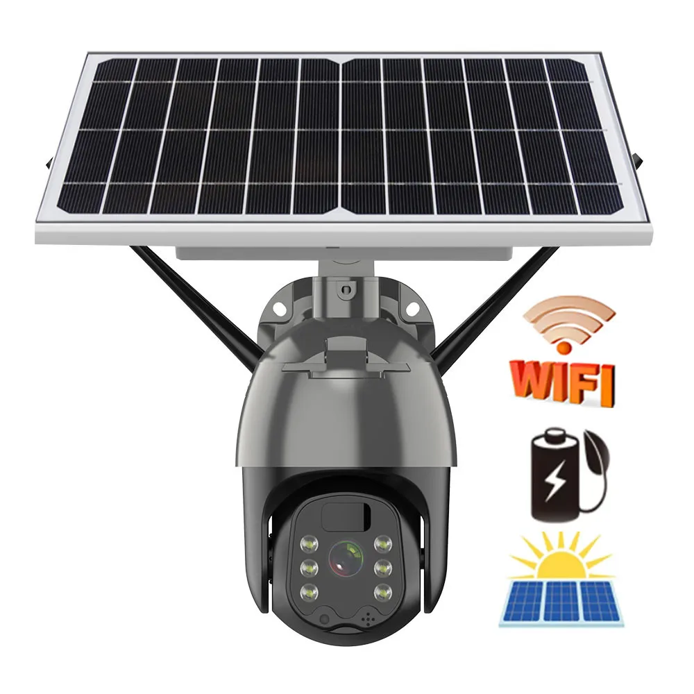 JXJ 2 Megapixel Outdoor Wireless 4G LTE IP Solar Panel Low Power Smart Home Ip Wifi 4g Gsm Sim Card Mini 20W Solar 4G Camera