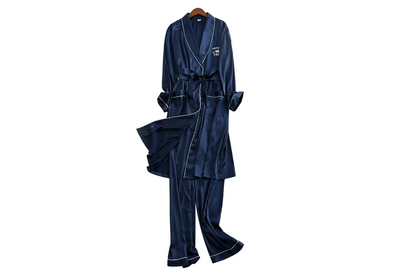 Мужская шелковая атласная пижама одноцветная 3xl костюм ночные штаны для