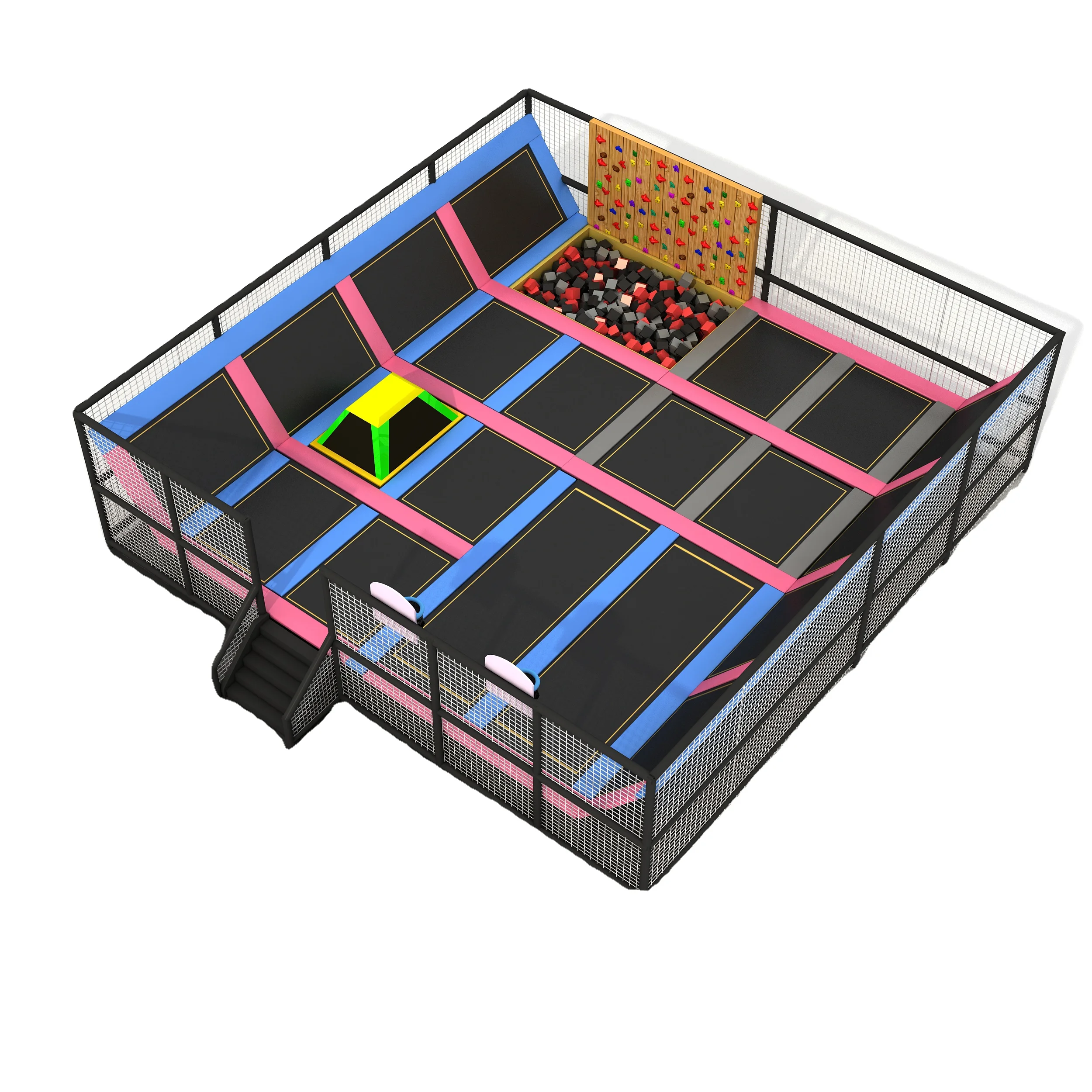 Wholesale indoor Trampoline Parks equipment  indoor free designs indoor playground jumping trampoline Kids