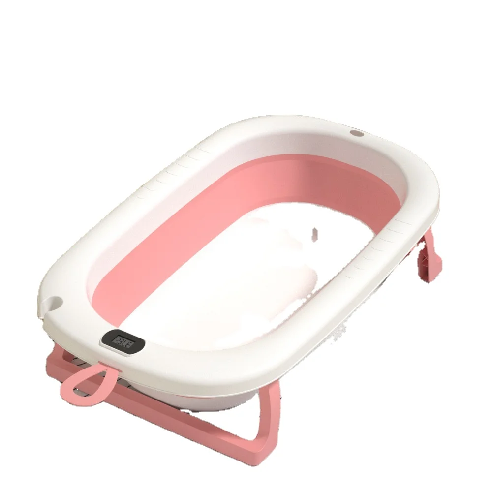 Cute Portable Small Size Shower Bathroom Soft Foldable Bathing Plastic Baby Bath Tub Set Child Children Bathtub