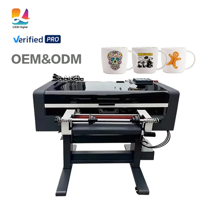 Automatic A3 UV Digital Inkjet Sticker Printer with Laminator Dual XP600 Print Heads 300mm Print Dimension Clothing Glass Labels