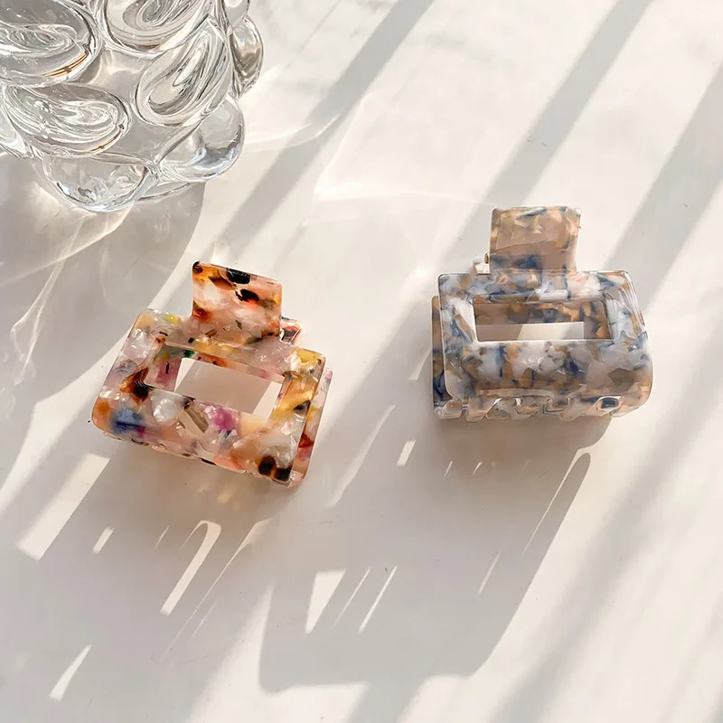 Shark clip temperament all environmental protection disc hair clip square clip hollow floral acetic acid plate hair grab
