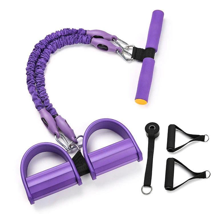exercise ankle yoga latex pull resistance bands set with foot pedals